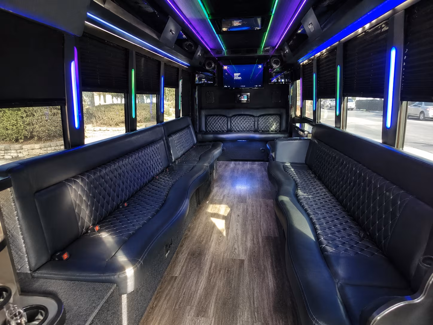 laguna niguel 15 passenger party bus interior