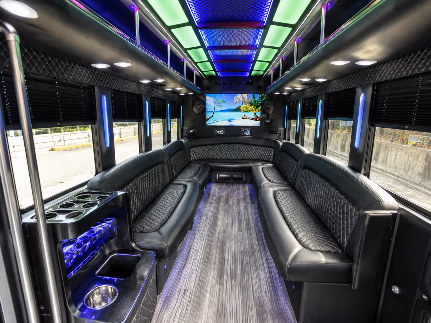 laguna niguel 18 passenger party bus inside