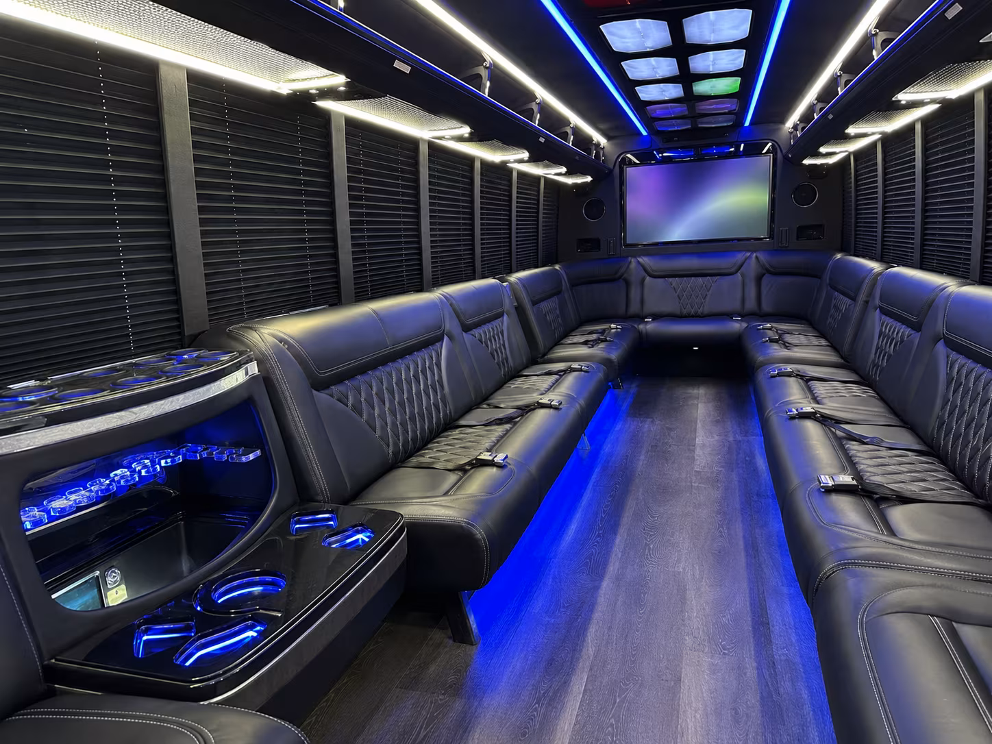 laguna niguel 20 passenger party bus inside