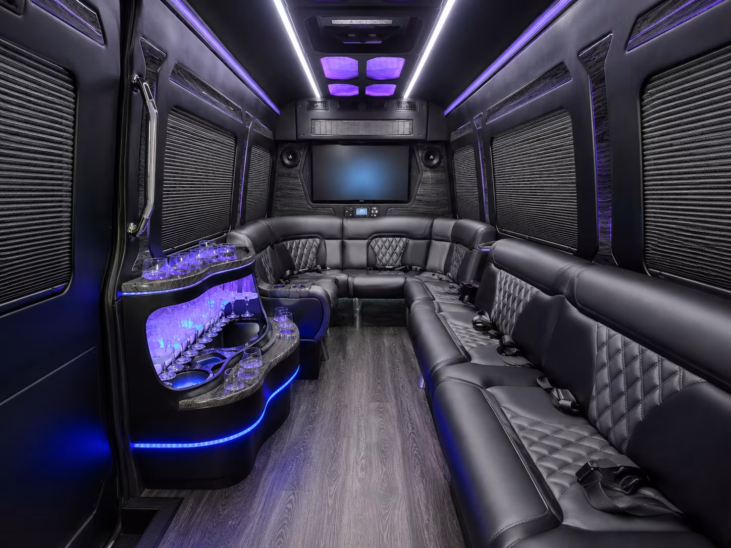 laguna niguel 28 passenger party bus inside