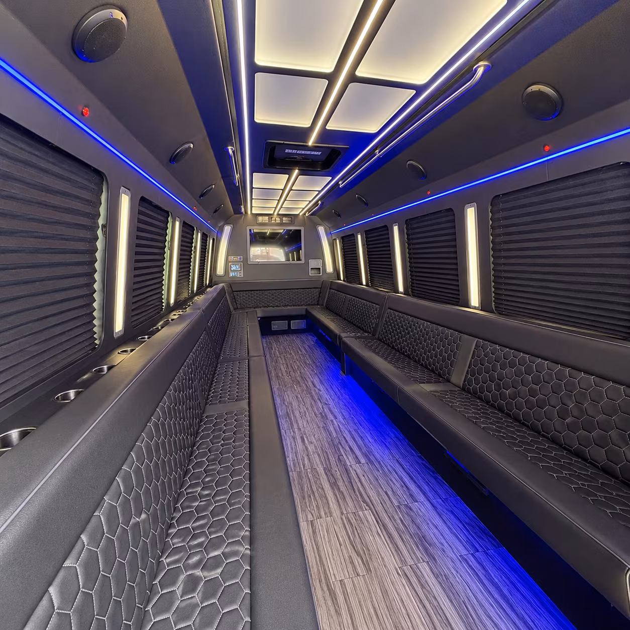 laguna niguel 30 passenger party bus interior