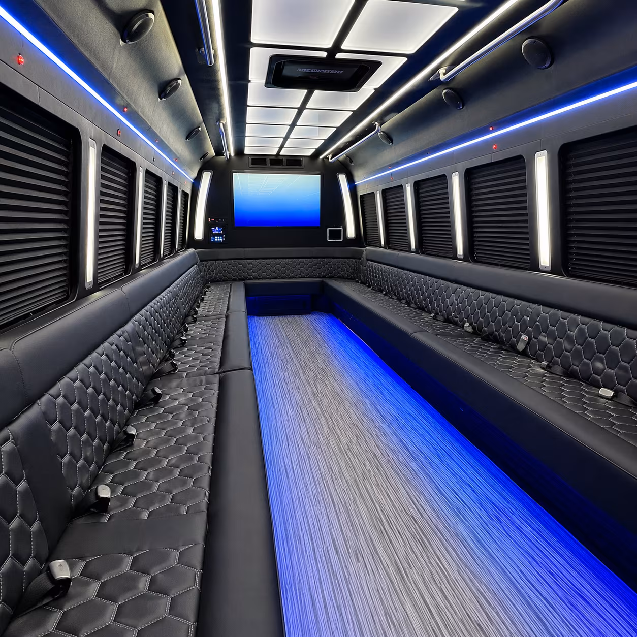laguna niguel 50 passenger party bus inside