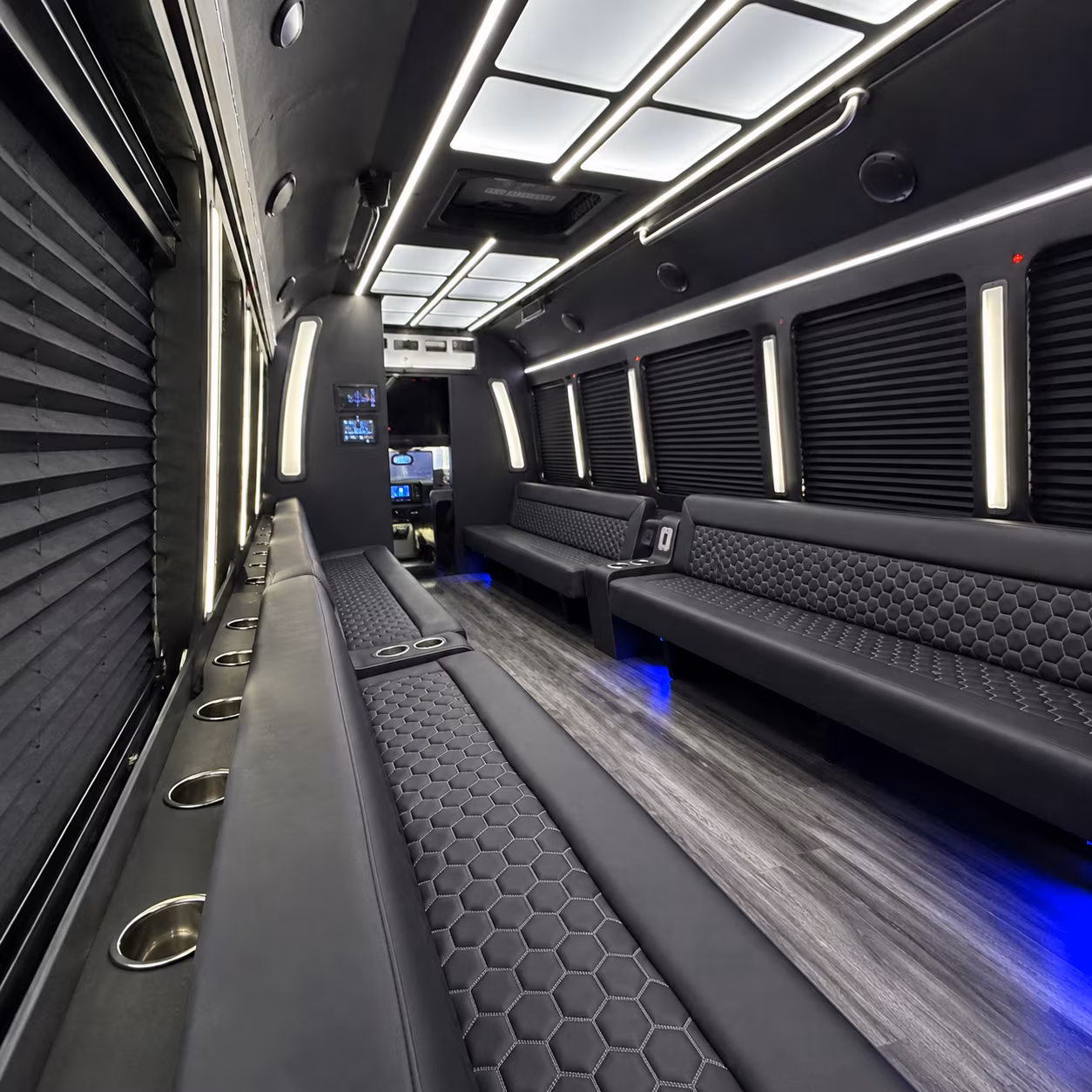 laguna niguel party bus rental interior